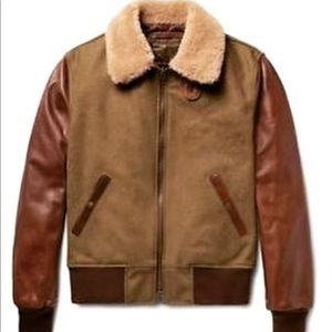 This brand new leather and sheepskin jacket